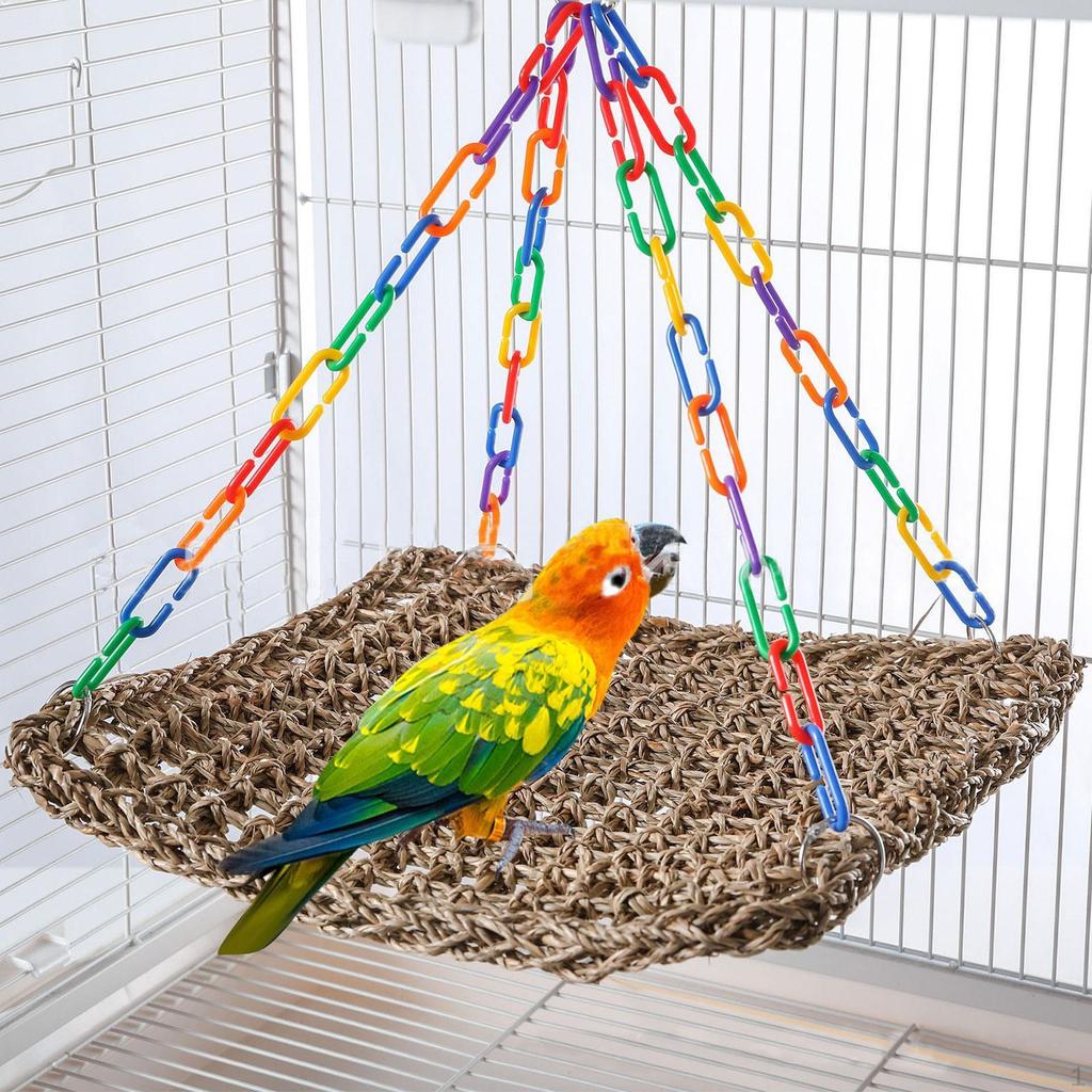Bird Cage Accessories with Parrot Lounger And Handmade Swing for Macaw Parakeet Finches