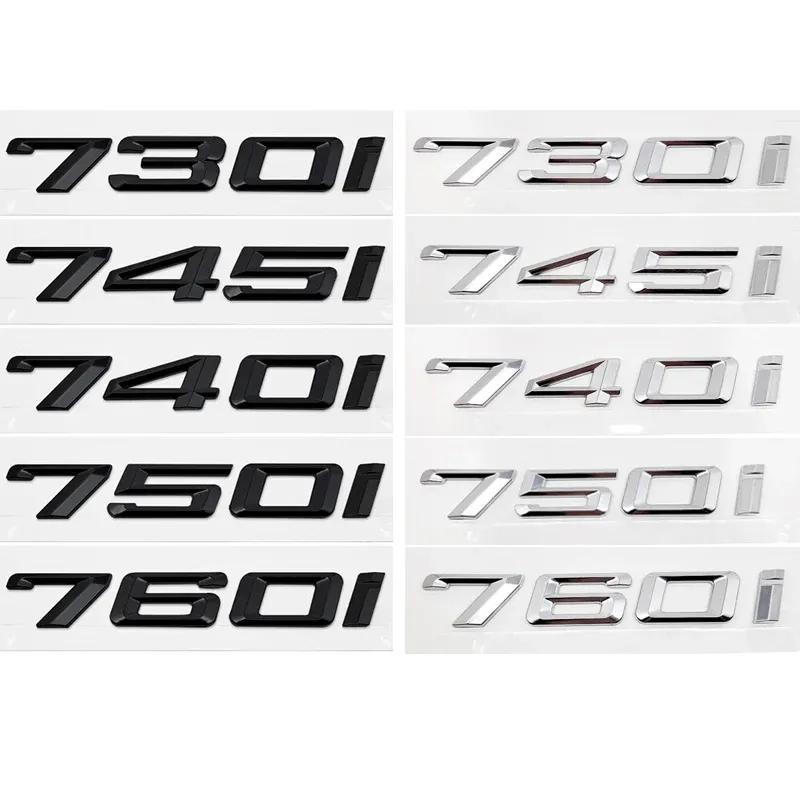 

ABS Car Rear Trunk Letters Logo Badge Emblem Sticker For BMW 7 Series 730i 740i 745i 750i 760i E38 E65 E66 F01 F02 G11 G12