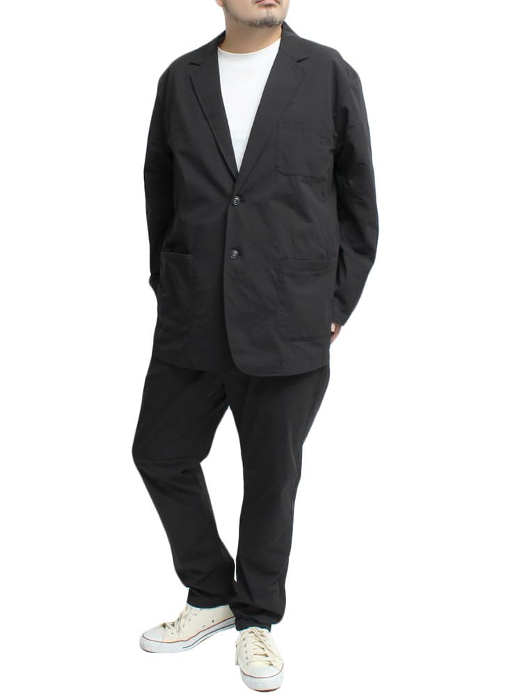 One Colors Men's Tailored Jacket, Plus Size, Dry Stretch, Lightweight, 2B Jacket, Size 4L, Black (49)