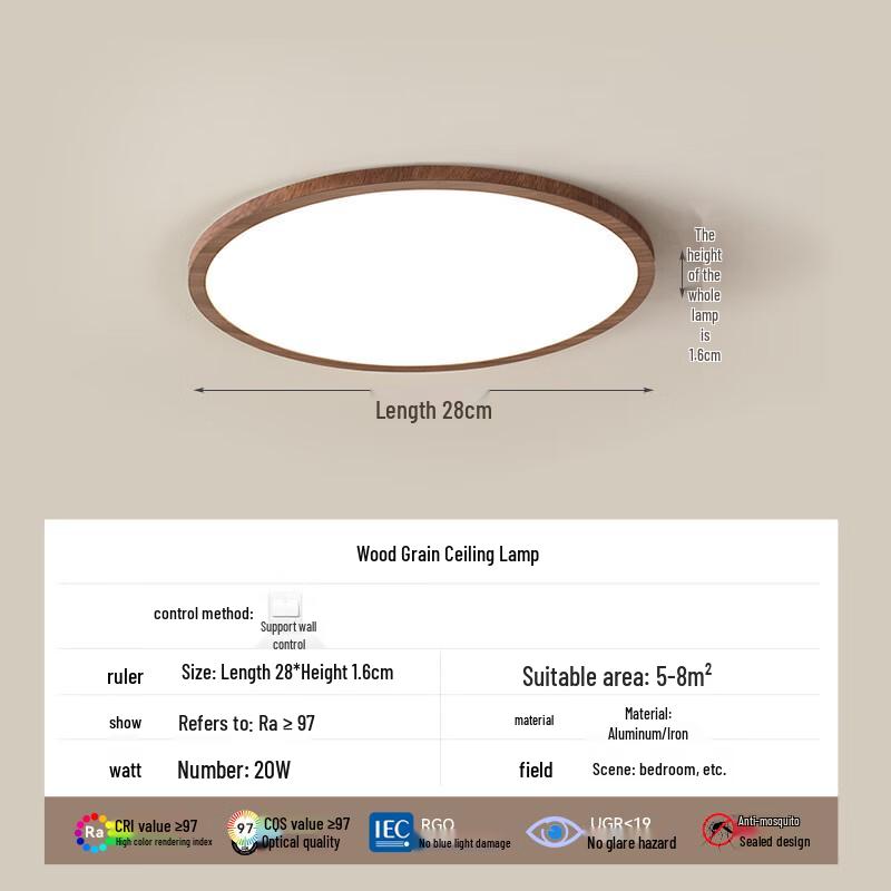 Modern Japanese Wabi-sabi Eye-Protection Ceiling Light