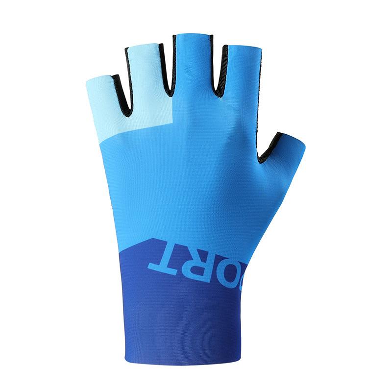 Cycling Half-finger Gloves Men and Women Breathable Shock Absorption Non-slip Wear-resistant Ice Silk Elastic Outdoor Bicycle Mountain Bike Fitness