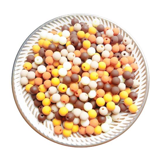 

100 шт./пакет Рассыпные бусины Гладкие Разные цвета в наличии Бусины для изготовления браслетов своими руками Ювелирные бусины Аксессуары 100pcs кофейный