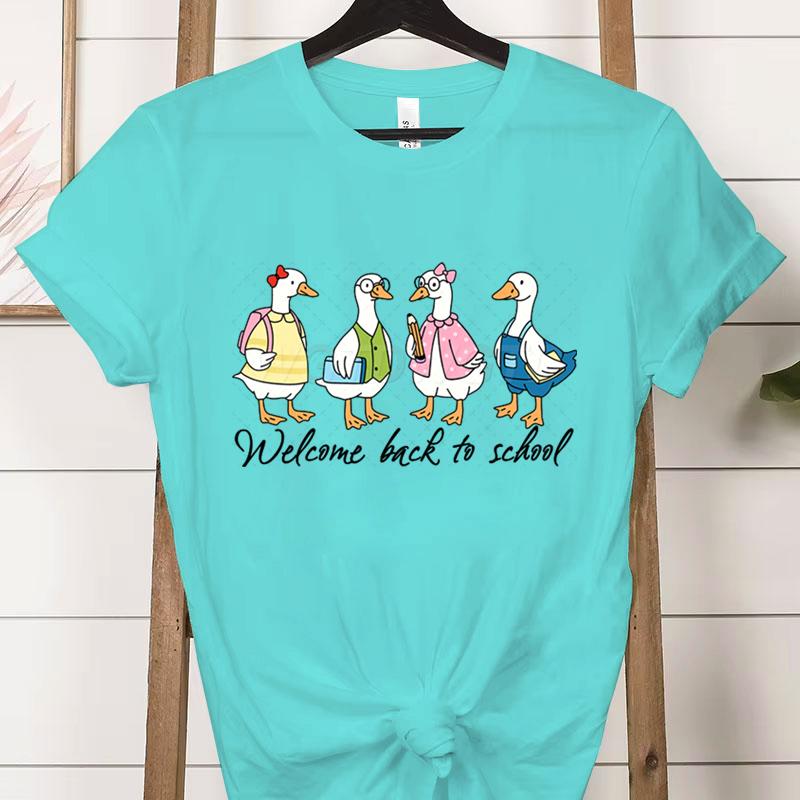 Welcome Back To School Duck TShirt Cute Teacher Shirt Unisex Tee BacktoSchool Outfit Gifts Funny Gift for Teachers Clothes