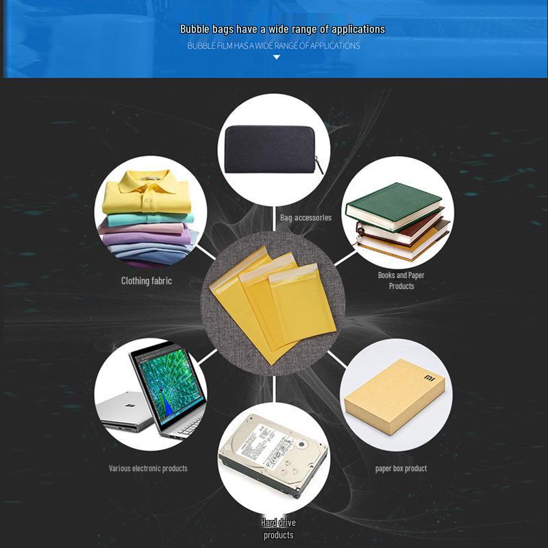 Yellow Kraft Paper Bubble Envelope - Self-Adhesive, Protective Packaging for Express Logistics
