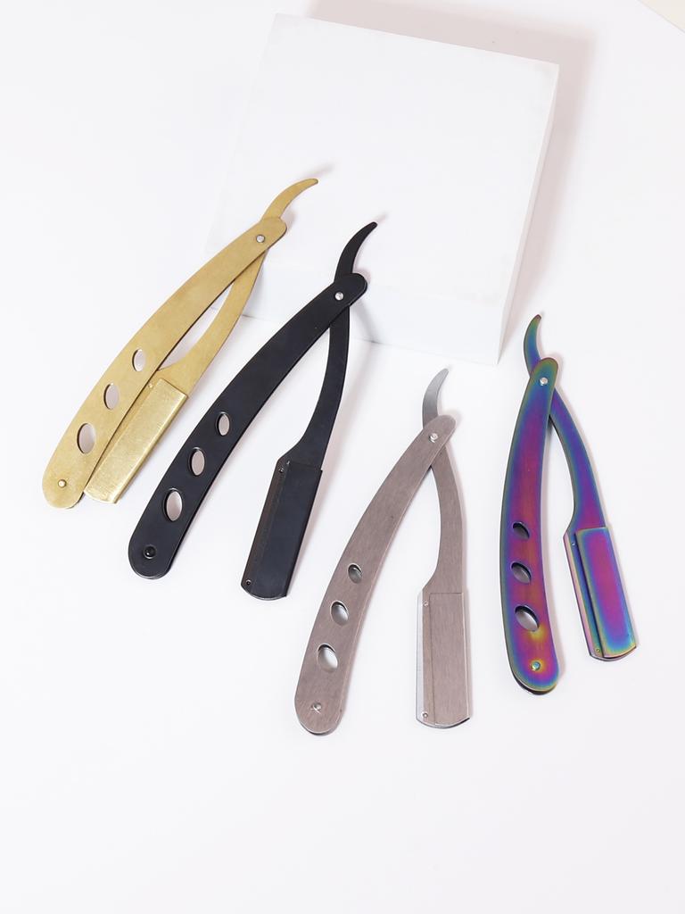 1pcs portable stainless steel metal foldable men's shaver replaceable blade shaver men's styling tool Special for real hair wigs