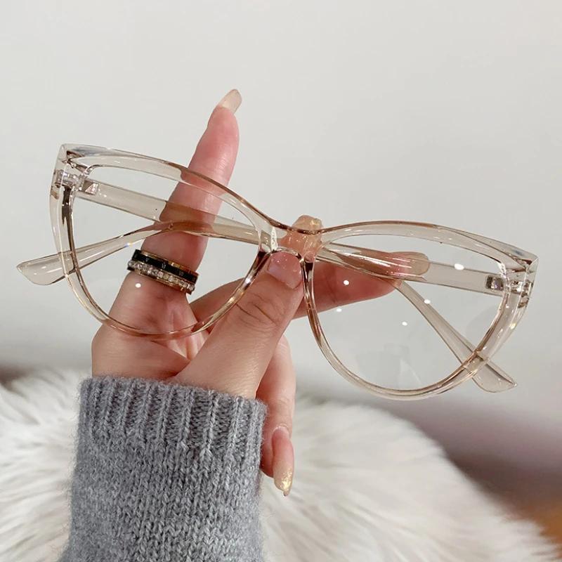 

Light Sensitive Photochromic Anti Blue Ray Light Eyewear Women Adults Men Adults Cat-Eye Discolored Blue Light Safety Eyewear Clear Color Changing