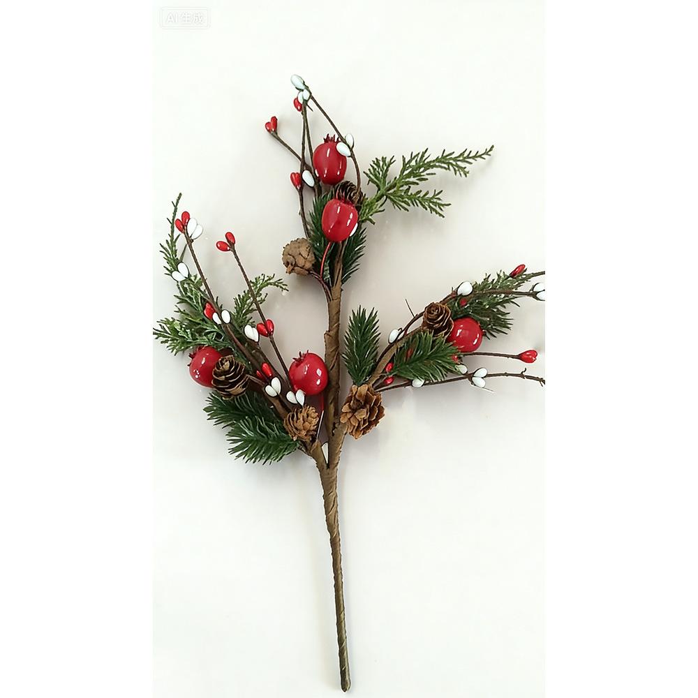 New berry pine candle holder wreath pine cone snowflake Christmas candle rattan home decoration