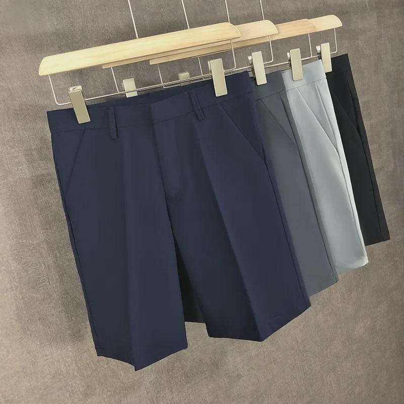 Men's White Casual Drape Ice Silk Shorts - Summer Thin, Loose Fit, Straight Cut.