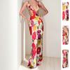 Spring New Women's Clothing, European and American Dresses, Floral Fashion and Sexy Slim-fitting Hip-wrapped Suspender Dress