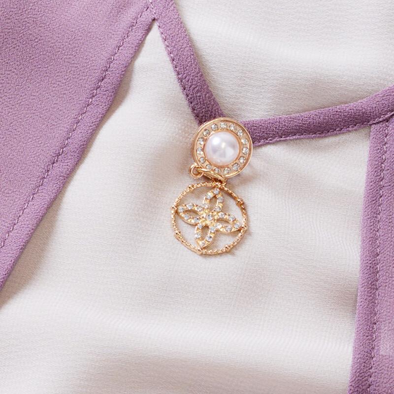 Paster Women's Faux Two-Piece Printed Chiffon Midi Dress