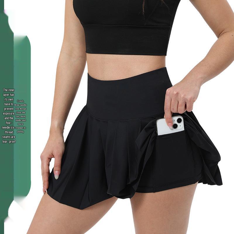 Pleated Anti-Exposure Sports Skirt for Running, Yoga, Golf & Tennis