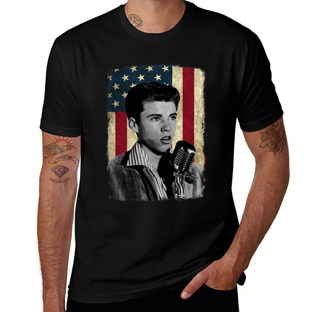 Vintage American Ricky Flag Nelson Legend Tshirt Basic All Season Solid Tshirt