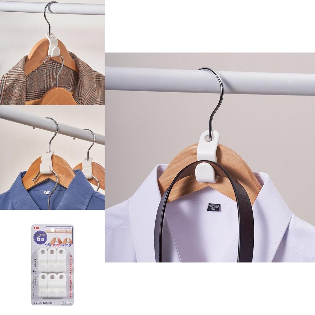 Stackable Hanger Closet Hooks 6 Pack Pp Plastic Multilayer Hanging Saving Space