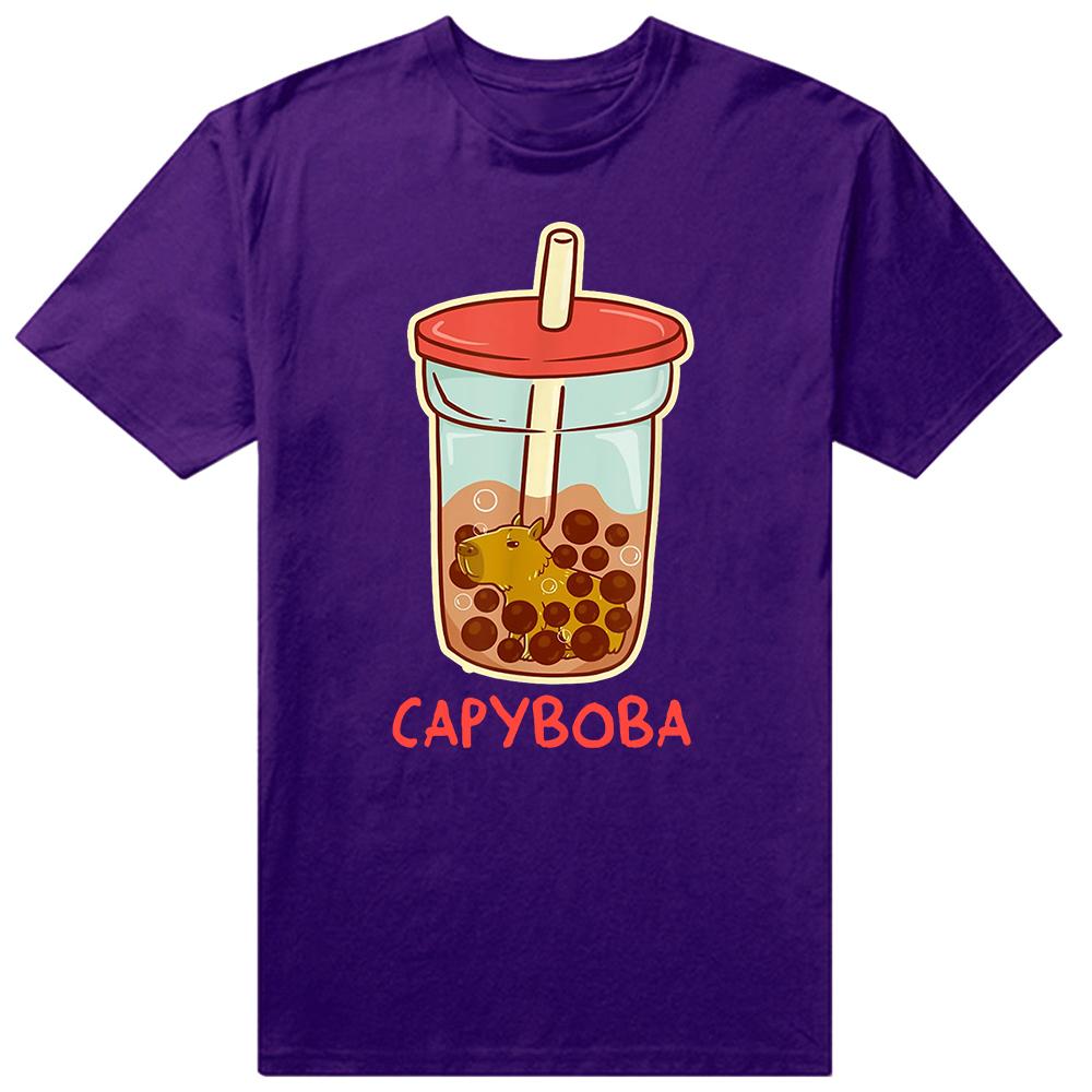 Retro Lustiges Capybara Don't Worry Be Capy T-Shirts Sommer Grafik Baumwolle Streetwear Kurzarm Geburtstagsgeschenke T-Shirt Männer