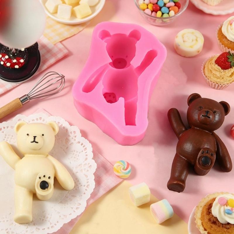 Silicone Bear Cake Molds For Baking Chocolate Candy Jellies With Cute Kicking Leg Design Easy To Releases For Home Kitchens