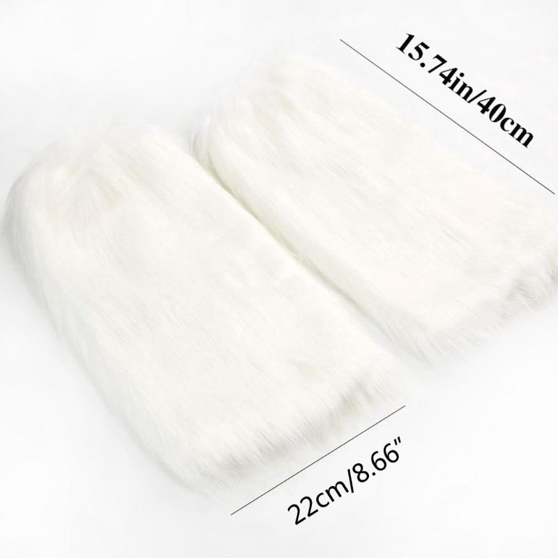 Faux Fur Leg Warmers for Women Girls Winter Warm Leg Warmers Holiday Festival Soft Boot Cuffs Cover Faux Fur Cuffs