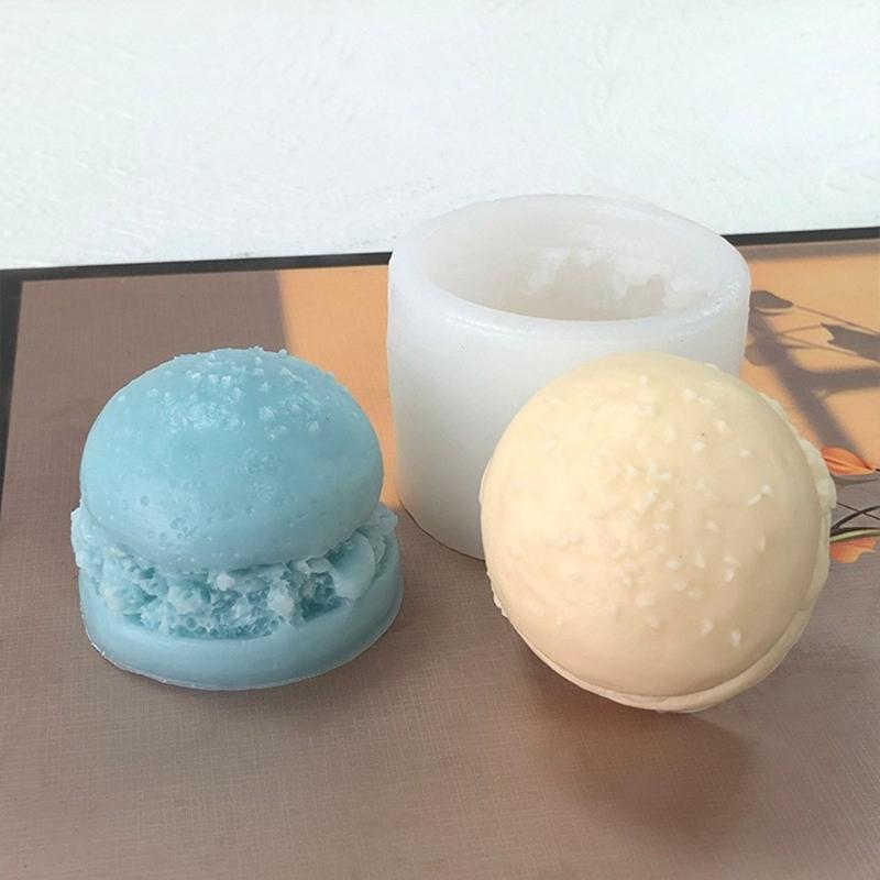 Hamburger Silicone Molds for Candle Soap Gypsum Decorations, Hamburger Shaped Candle Molds for Making Birthday Present