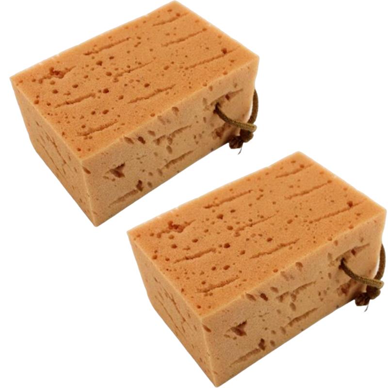 2Pcs Large Cross Cut Durable Soft Foam Grid Sponge Rinseless Absorbent Easy Grip Non Scratch Car Cleaning Tools Auto Accessories