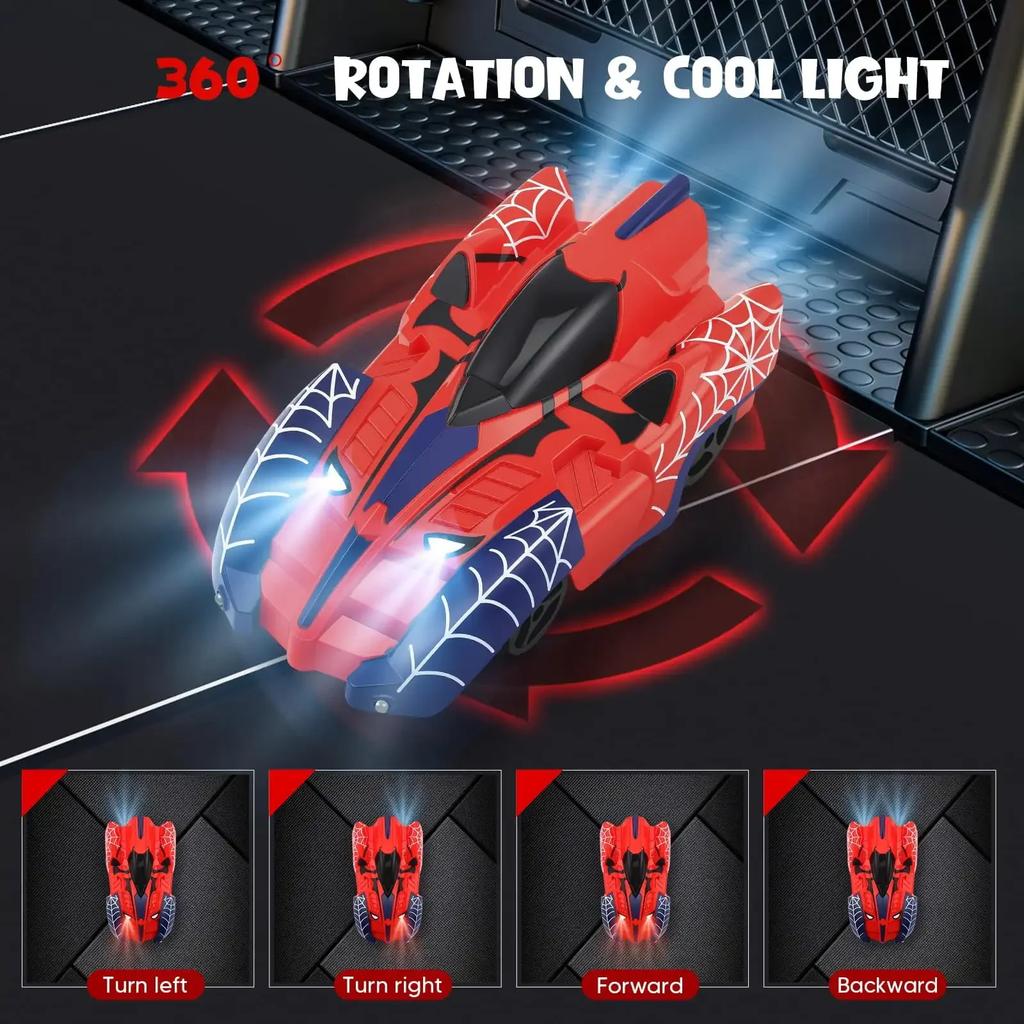 RC Stunt Car Wall Climbing Vehicle Spider Web Wireless Remote Control Race Car Toy With Dynamic Lights For Kids Boys Gifts