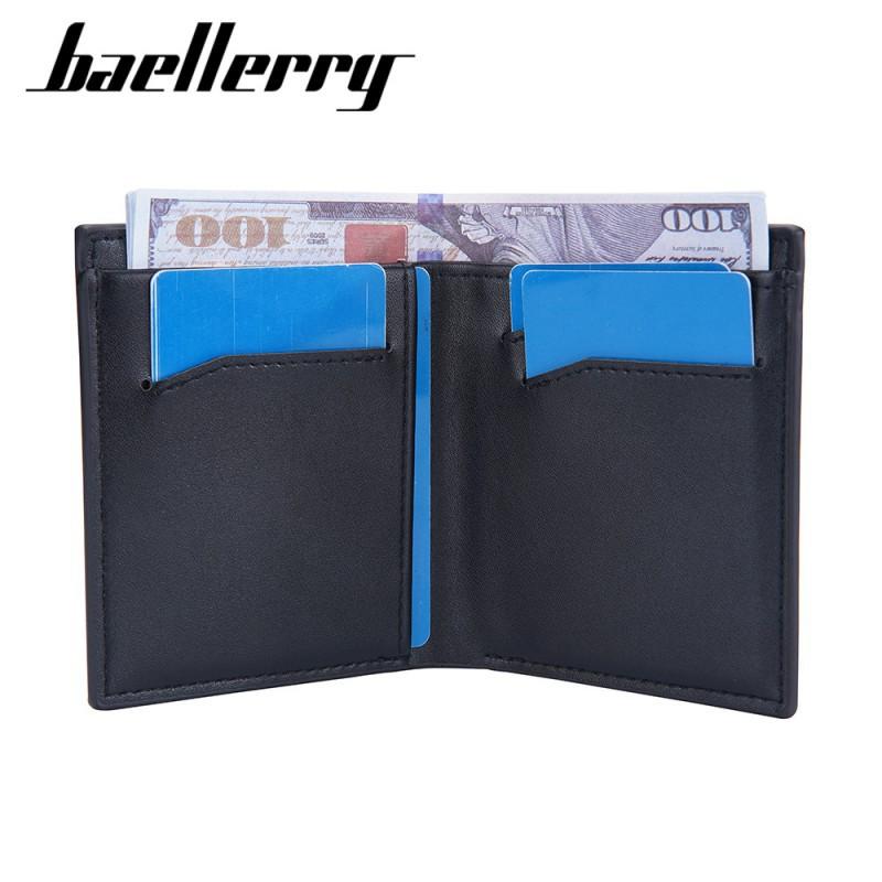 Wallet Men's Short European American Business Thin Two Fold Retro Vertical Soft