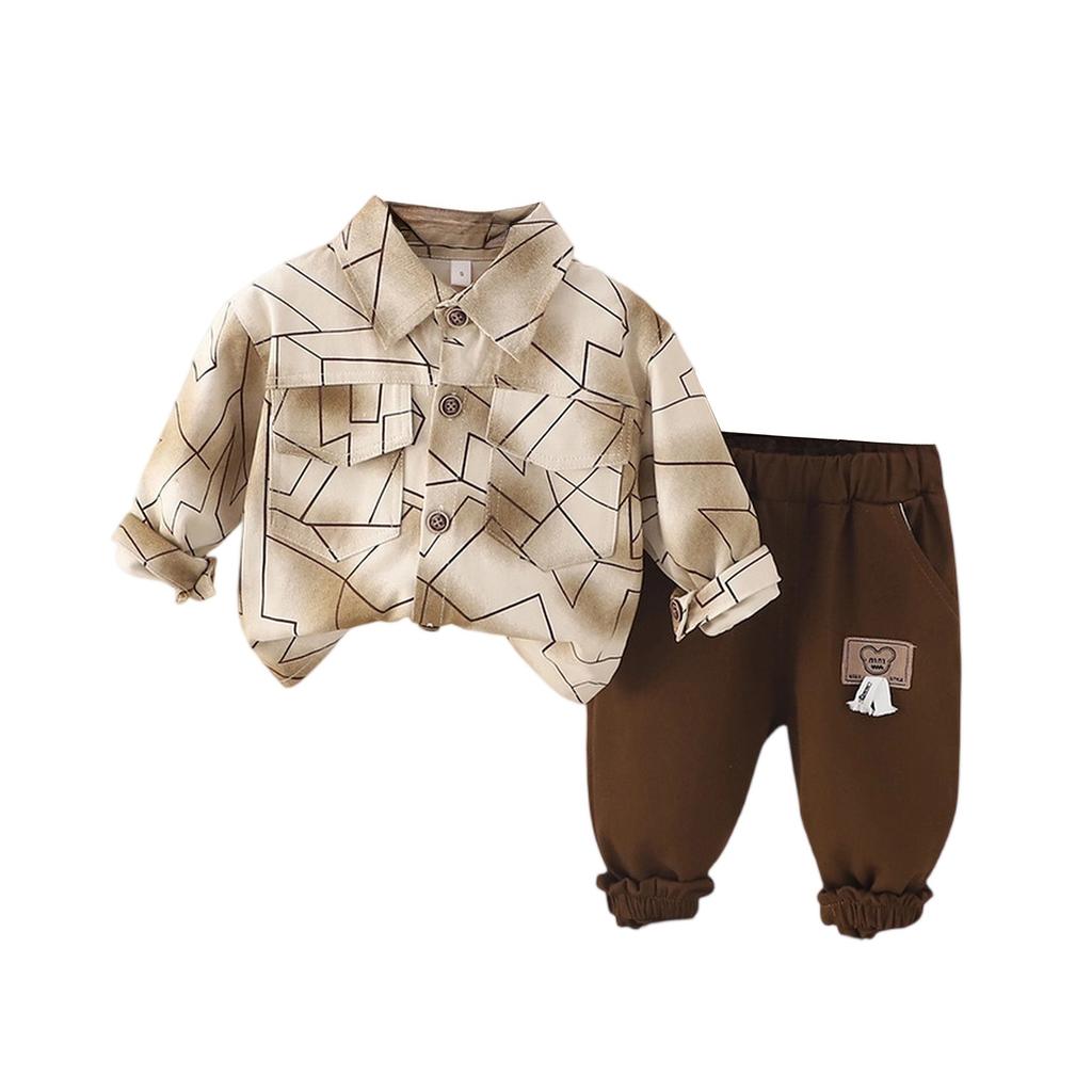Casual Set met Lange Mouwen voor Kinderen, Comfortabele Dagelijkse Kleding