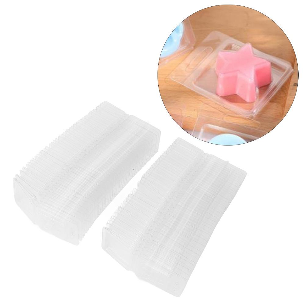 100Pcs Transparent Plastic Material Wax Melt Mold Candle Making Mold  Valentine's Day Craft