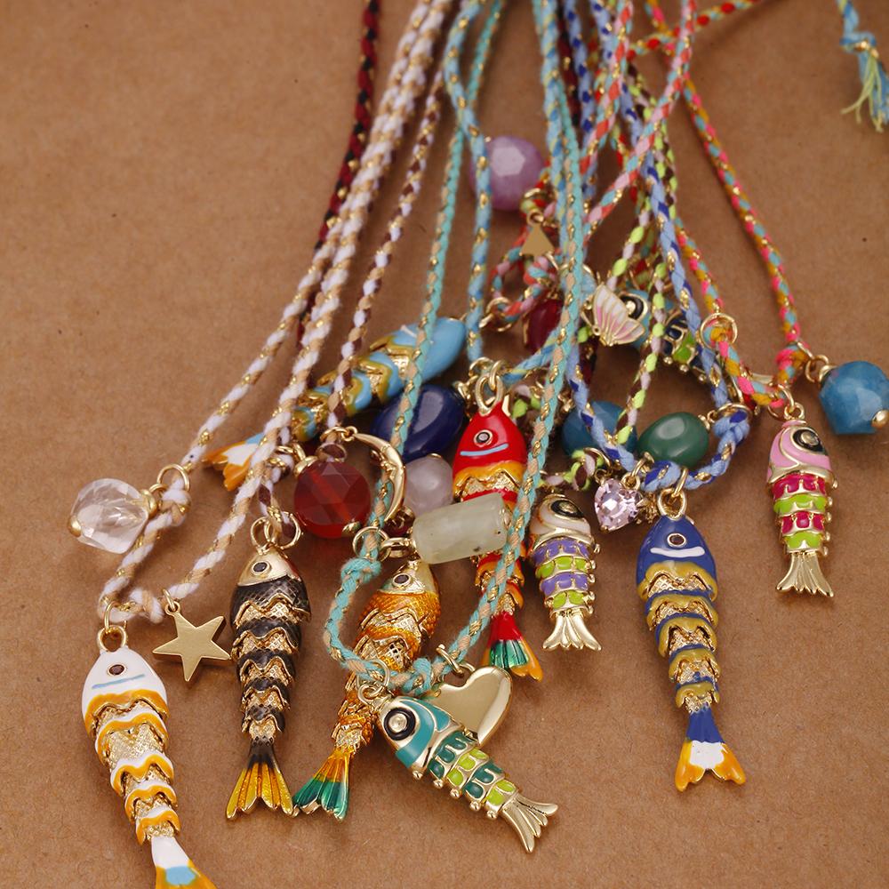 Collana Pesce Stile Boho Y2K per Donna Set da 3 Pezzi Carino Choker Stella Cuore Collari in Pietra Naturale Gioielli Estivi Trendy da Donna a Catena Lunga