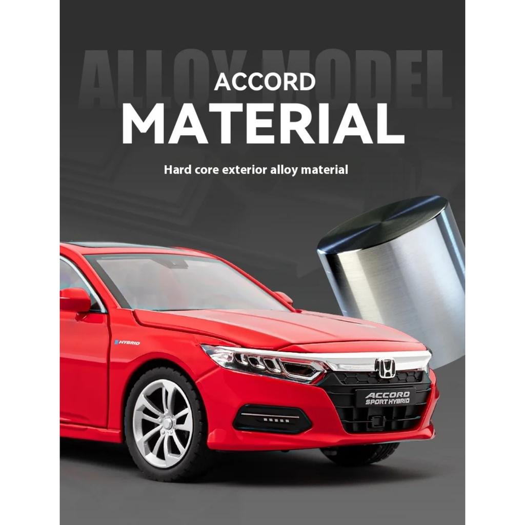 1/24 Scale Honda Accord Limousine Sound & Light Alloy Metal Diecast Car Model Computer Host DIY Product Gift Box for Boyfriend Holiday