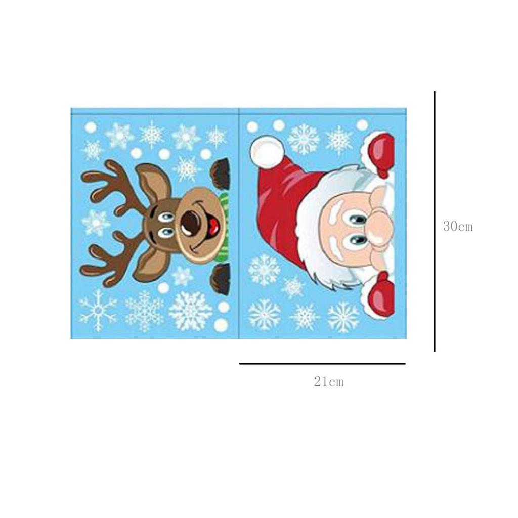Weihnachtsaufkleber Doppelseitig Farbe Schneeflocke Elektrostatisch Glas 4St.
