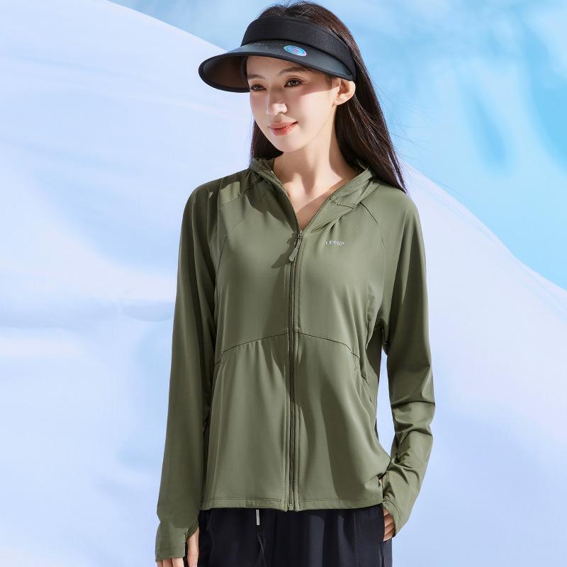 Original yarn sunscreen clothing women's summer vinyl brim UPF100 UV protection cold sunscreen clothing jacket skin clothing