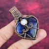 Labradorite Gemstone Pendant Copper Wire Wrapped Rainbow Moonstone Pendant