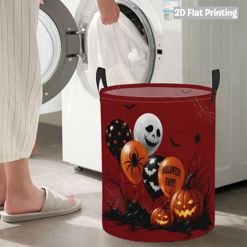 Collapsible Laundry Basket Large Round Waterproof Fabric Hamper Dirty Clothes Storage Bin Toy Organizer with Handles