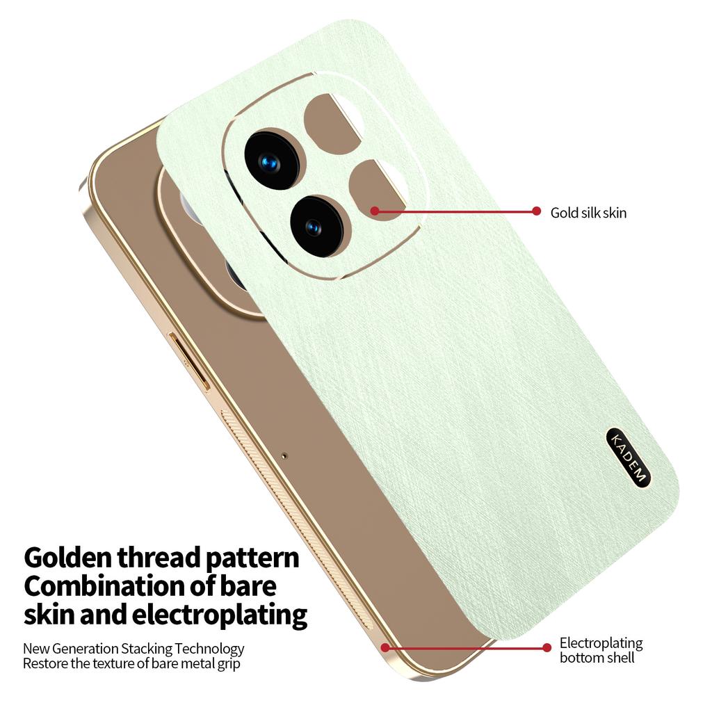 For Xiaomi Redmi Note 14 Pro+ 5G Phone Case Luxury Brushed Leather Electroplated Bumper Soft TPU Cover