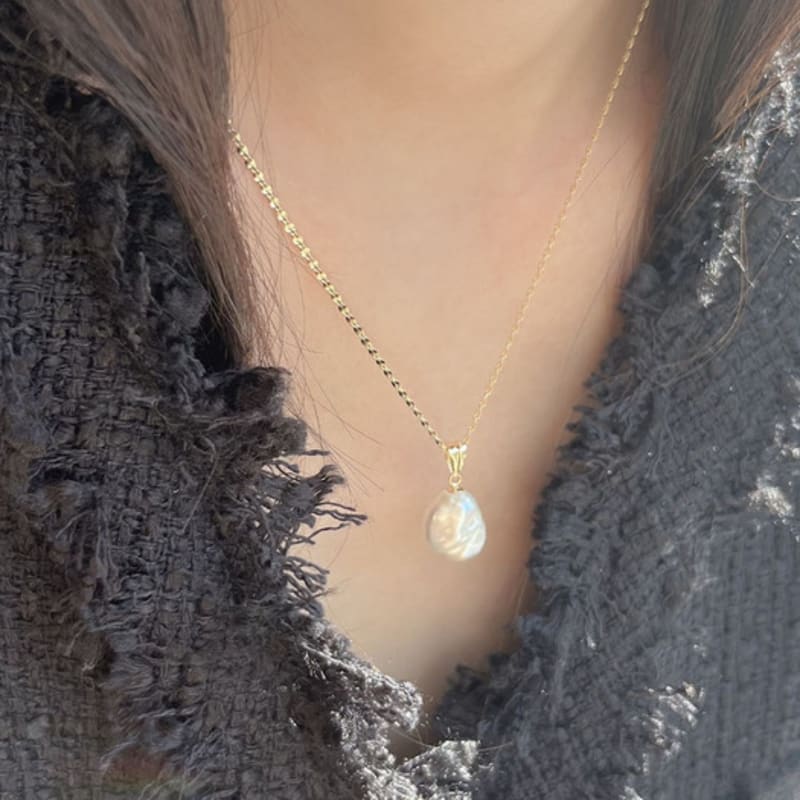 youngglow 14k baroque pearl pendant necklace