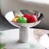 Nordic Marble Geometric Cylinder Tray: Elegant Desktop Storage for Snacks & Decor