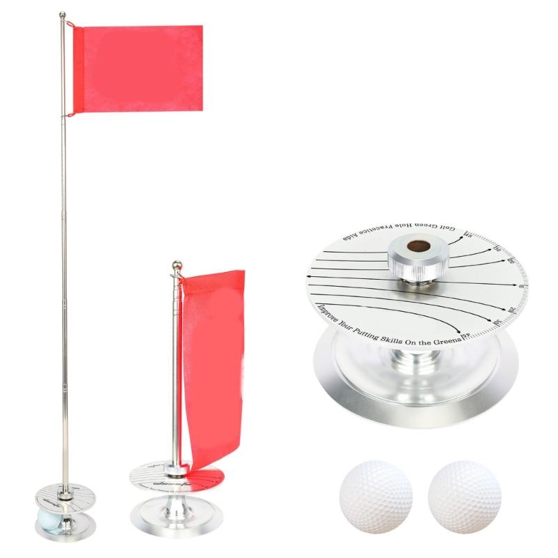 

Golf Pin Flag Hole Cup Set Retractable Golf Flag And Cup Golf Putter Swing Training Practice Tool for Indoor and Outdoor 1