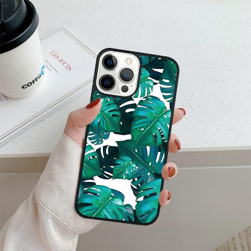 Green Monstera Leaf Phone Case For iPhone 17 Air 16 pro max 15 14 plus 12 13 Shell Cover coque