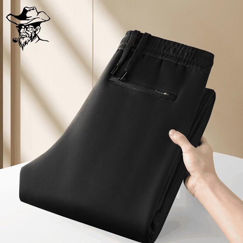 Men's Fleece-Lined Casual Straight-Leg Trousers