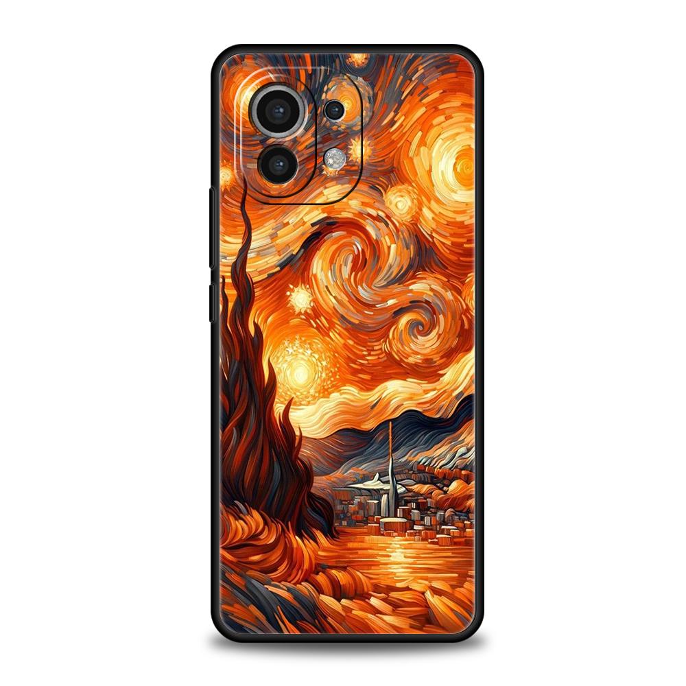 Custodia per Telefono Gatto Van Gogh Cielo Stellato Per Xiaomi 15 14 13 12 Lite 14T 13T 12T Pro Poco X7 X6 X5 X4 X3 NFC F7 Ultra F6 Pro Cover