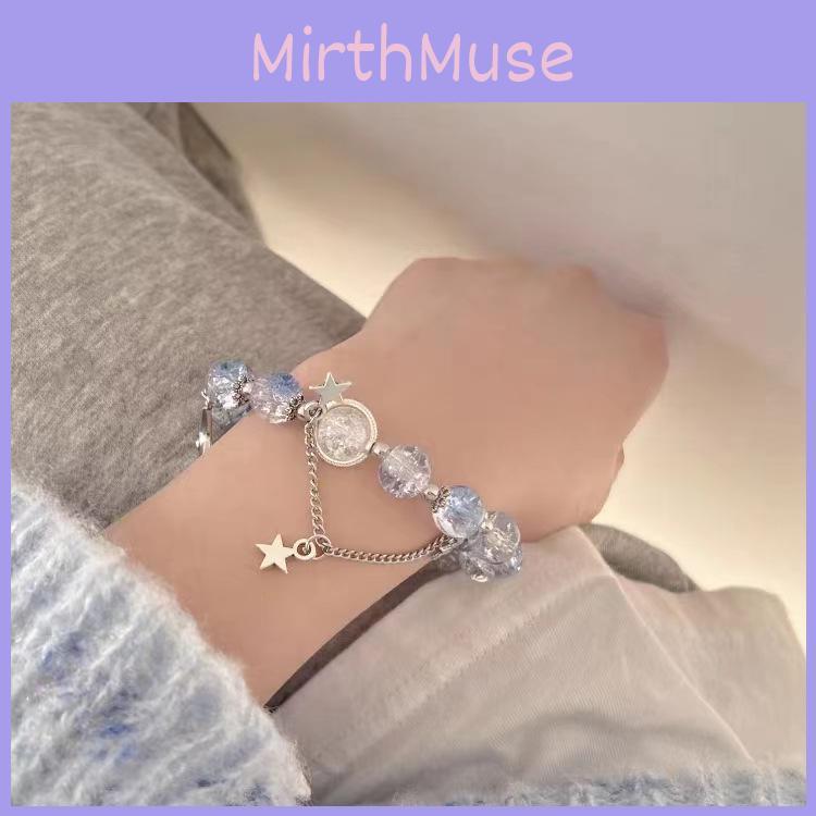 Elegant Deep Sea Gradient Crystal Glass Bead Bracelet For Women Exquisite Design