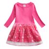 Girls' Long-Sleeve Mesh Patchwork Autumn Dress 2022 - Children's Fashionable Mid-Length Dress