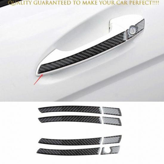 Outside Door Handle Cover Trim 8PCS Fit For Benz E-Class 2009-2015 Carbon Fiber