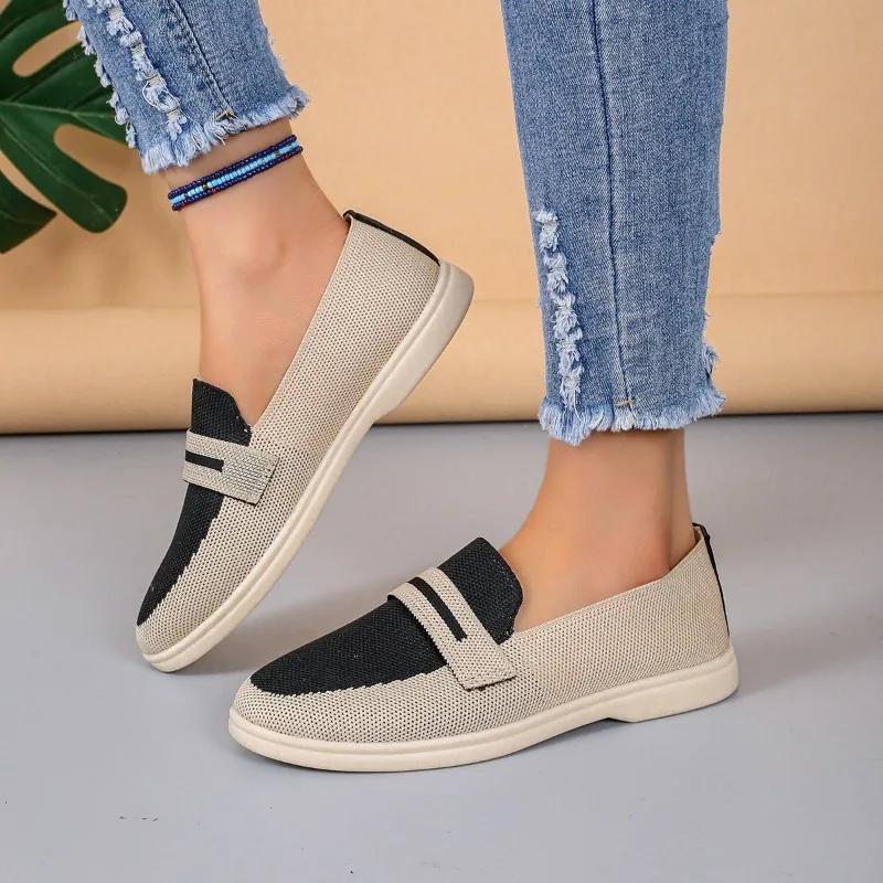 Fashion 2024 New Fashionable and Versatile Women's Loafers Casual Flat Shoes Women's Shoes Single Shoes Women's Walking Non-slip