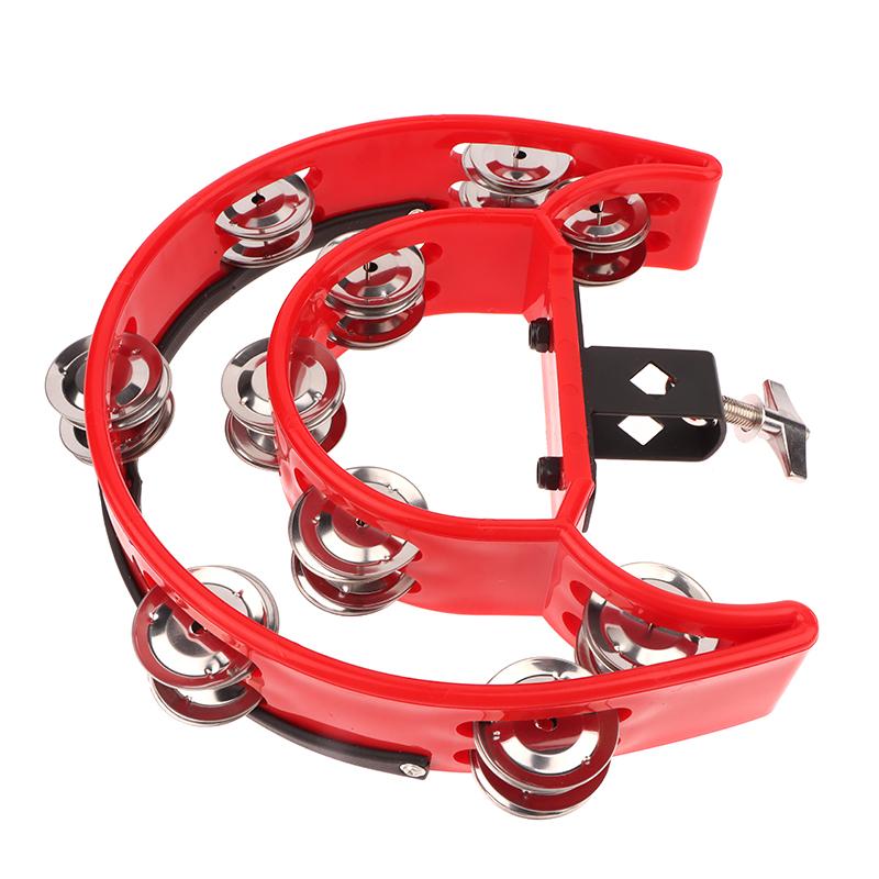 Drum Circle Double Row Rattle Drum Rings Semicircle Tambourine With Mounting Eye Bolt Orff Percussion Musical Instruments