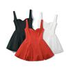 European & American Style 2025 Autumn Solid Color Slim Fit Mini Skirt with Spaghetti Straps & Waist-cinching Design