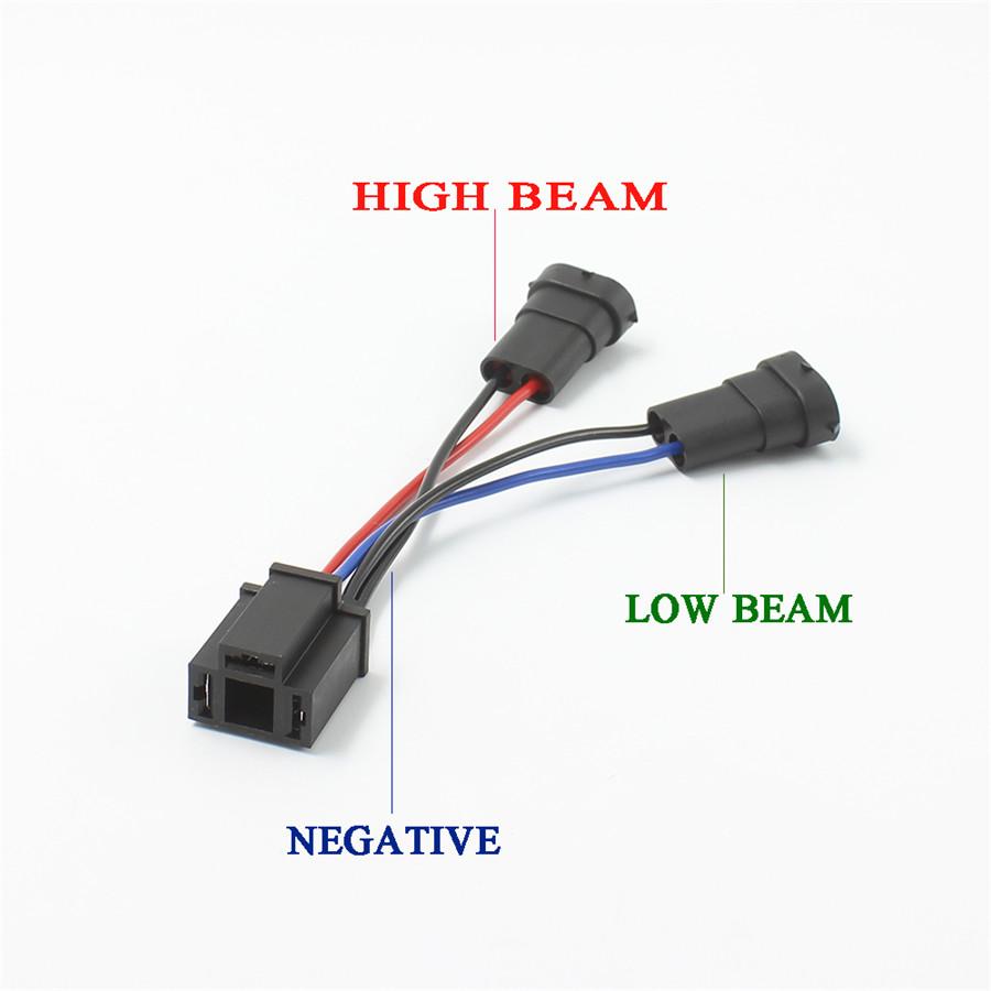 2 Stück H9/H11 auf H4 Hi/Lo Abblendlicht Splitterkabeladapter H4 Kabelbaum Doppelstrahl-Scheinwerfer