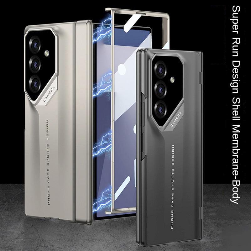Supercar Design Magnetic Hinged Glass Protective Film Case for Samsung Z Fold 7 Galaxy Z Fold7 Fold 6 5 4 Lens Protect Cover