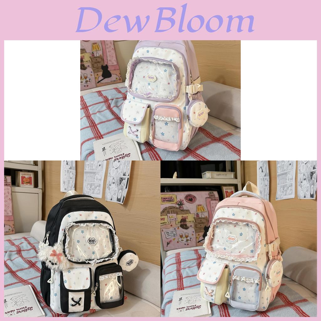Spring New Student Backpack With Color Block Design And Nylon Material For School Use