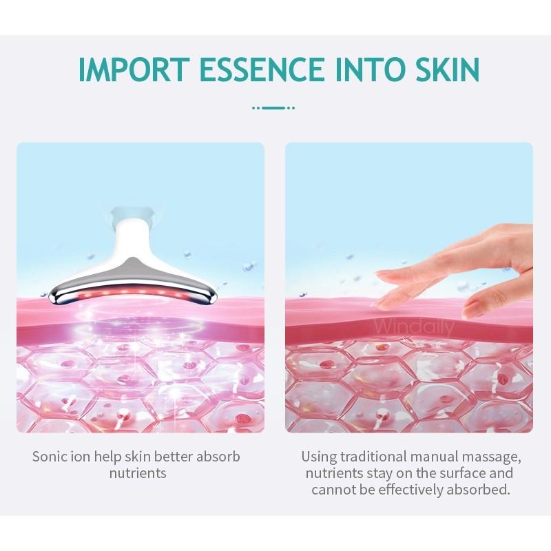 LED Lights Photon Therapy Skin Tighten Anti Wrinkle Beauty Device Portable Intense Pulsed Light Neck Face Wrinkle Remover