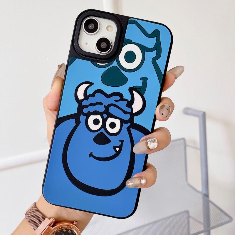 

3D Silicone Monster Sticker Phone Case for iPhone 11/12 Pro/15 Pro Max, Anti-Fall, Japanese Korean Style iPhone 16 Pro Max